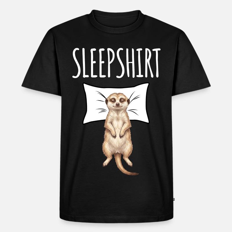 Erdmännchen Schlafshirt - Männer Premium Bio T-Shirt - Schwarz