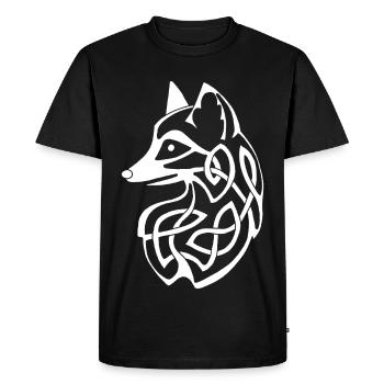 Renard celte blanc - T-shirt Premium bio Homme - noir - Devant - Nico (187cm)