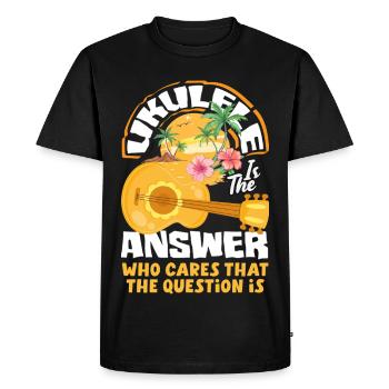 Funny Ukulele Designs and Sayings - Men's Premium Organic T-Shirt - black - Front - Nico (187cm)