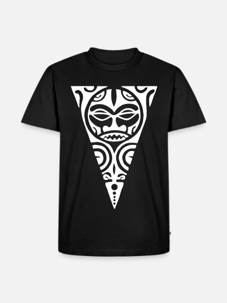 Weißes Stammestotem - Männer Premium Bio T-Shirt - Schwarz