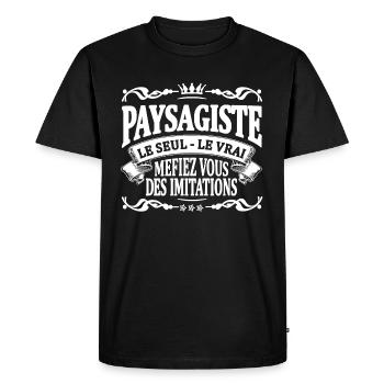 paysagiste le seul le vrai - T-shirt Premium bio Homme - noir - Devant - Nico (187cm)