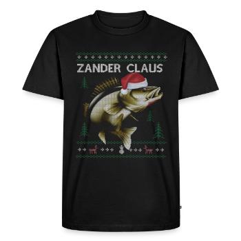 Plaisir de la pêche de Noël des fans de Zander avec le chapeau du Père Noël - T-shirt Premium bio Homme - noir - Devant - Nico (187cm)