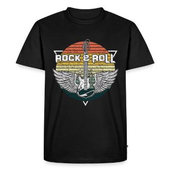 Guitare Rock & Roll Vintage – Retro Vibes Music - T-shirt Premium bio Homme - noir - Devant - Nico (187cm)