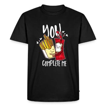 Frites et ketchup – une combinaison parfaite pour les connaisseurs - T-shirt Premium bio Homme - noir - Devant - Nico (187cm)