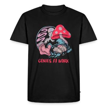 Creative genius: Relaxation under the mushroom - Men's Premium Organic T-Shirt - black - Front - Nico (187cm)