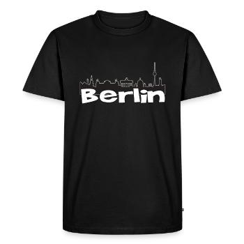 Skyline Berlin - T-shirt Premium bio Homme - noir - Devant - Nico (187cm)