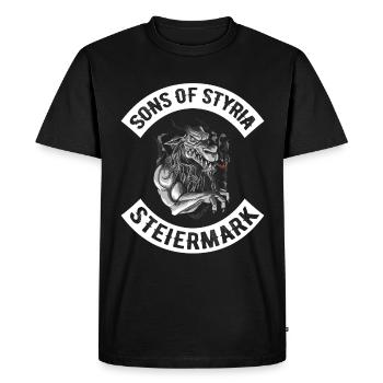 Panthère de Styrie Fils De Styrie Puissance Motard - T-shirt Premium bio Homme - noir - Devant - Nico (187cm)