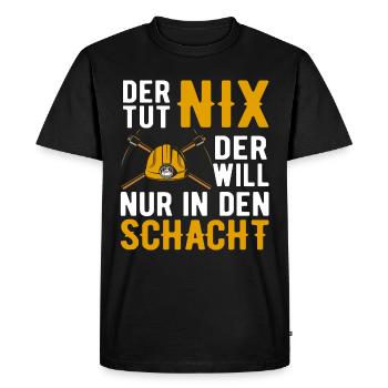 Bergbau Bergmann Ruhrpott Kumpel Bergmänner - Männer Premium Bio T-Shirt - Schwarz - Vorne - Nico (187cm)