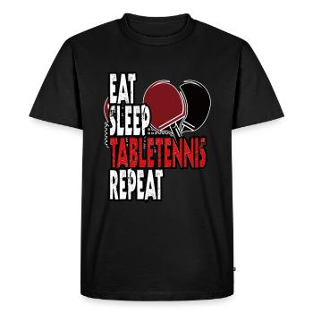 EAT SLEEP Ping-pong REPEAT - Player Trainer Gift - T-shirt Premium bio Homme - noir - Devant - Nico (187cm)
