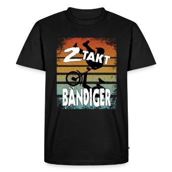 2 temps 2 coups de main - Cyclomoteur scooter plaisir - T-shirt Premium bio Homme - noir - Devant - Nico (187cm)
