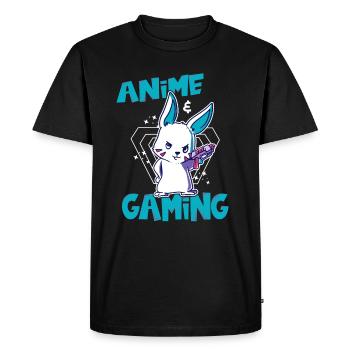 Cool anime and gaming design for gamers - Men's Premium Organic T-Shirt - black - Front - Nico (187cm)