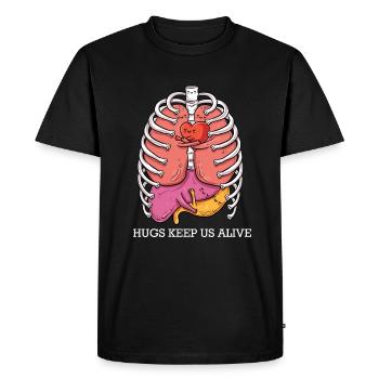 Motif d’anatomie amusant pour les fans qui font des câlins - T-shirt Premium bio Homme - noir - Devant - Nico (187cm)