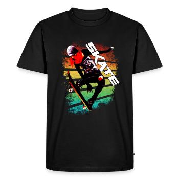 Skate - Skater Clothing Outdoor Sport Outfit - Men's Premium Organic T-Shirt - black - Front - Nico (187cm)