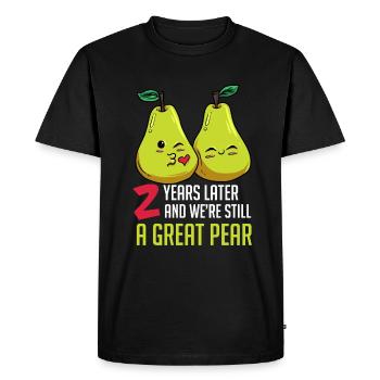 Cute Great Pear Design for 2nd Wedding Anniversary - Men's Premium Organic T-Shirt - black - Front - Nico (187cm)