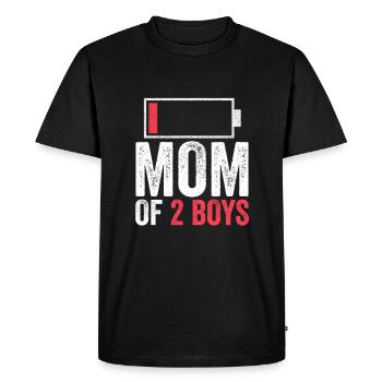 Maman de 2 garçons Idée de cadeau drôle pour les mamans - T-shirt Premium bio Homme - noir - Devant - Nico (187cm)