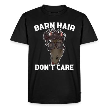 Barn Hair Dont Care Horse Gift - Men's Premium Organic T-Shirt - black - Front - Nico (187cm)