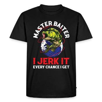 Master Baiter Fishing Gift - Men's Premium Organic T-Shirt - black - Front - Nico (187cm)