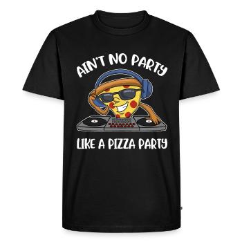Aint No Party Like A Pizza Party Pizza Gift - Men's Premium Organic T-Shirt - black - Front - Nico (187cm)