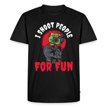 Je photographie des gens pour un cadeau de photographie amusant - T-shirt Premium bio Homme - noir - Devant - Nico (187cm)