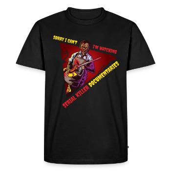 Killer Documentaries Crime Series Gift - Men's Premium Organic T-Shirt - black - Front - Nico (187cm)