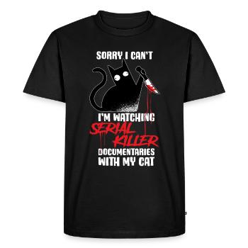 Killer Documentaries Crime Series Gift - Men's Premium Organic T-Shirt - black - Front - Nico (187cm)