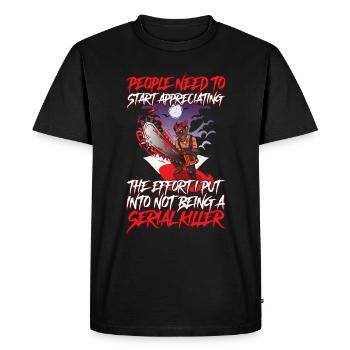 Not Being A Killer Crime Series Gift - Men's Premium Organic T-Shirt - black - Front - Nico (187cm)