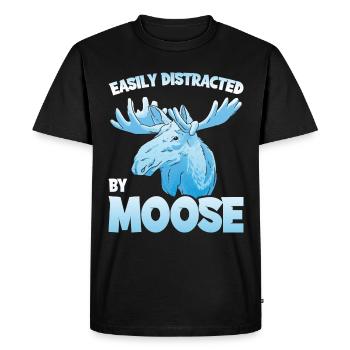 Easily Distracted By Moose Moose Moose Gift - Men's Premium Organic T-Shirt - black - Front - Nico (187cm)
