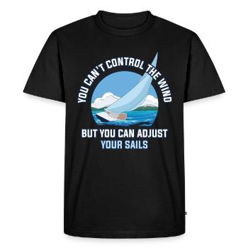 Vous ne pouvez pas contrôler le cadeau de voile du vent - T-shirt Premium bio Homme - noir - Devant - Nico (187cm)