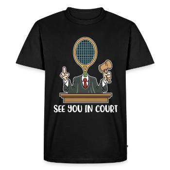 Rendez-vous en court tennis gift - T-shirt Premium bio Homme - noir - Devant - Nico (187cm)