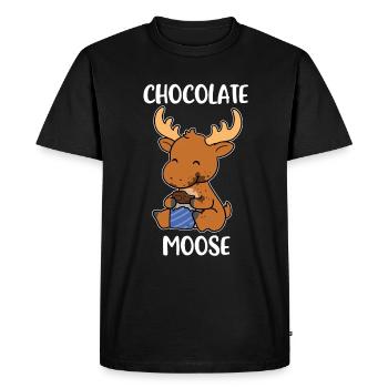 Chocolate Moose Moose Gift - Men's Premium Organic T-Shirt - black - Front - Nico (187cm)