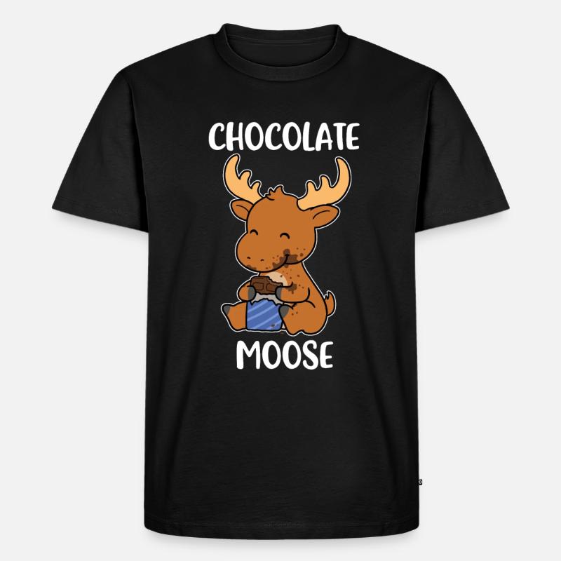 Chocolate Moose Elch Geschenk - Männer Premium Bio T-Shirt - Schwarz