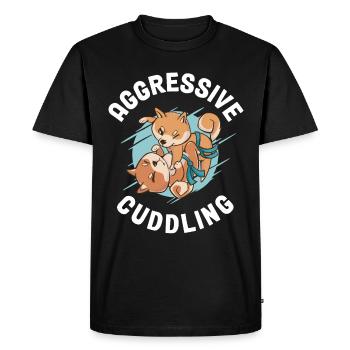 Aggressive Cuddling Jiu Jitsu Gift - Men's Premium Organic T-Shirt - black - Front - Nico (187cm)