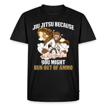 You Might Run Out Of Ammo Jiu Jitsu Gift - Men's Premium Organic T-Shirt - black - Front - Nico (187cm)