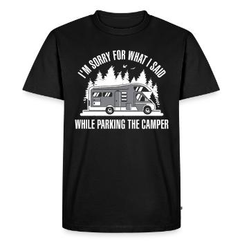Im Sorry For What I Said Motorhome Gift - Men's Premium Organic T-Shirt - black - Front - Nico (187cm)