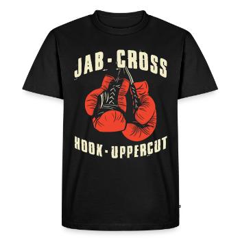Jab Cross Hook Uppercut Kickboxing Gift - Men's Premium Organic T-Shirt - black - Front - Nico (187cm)