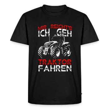 Mir reichts ich geh Traktor fahren | Trecker Kinde - Männer Premium Bio T-Shirt - Schwarz - Vorne - Nico (187cm)