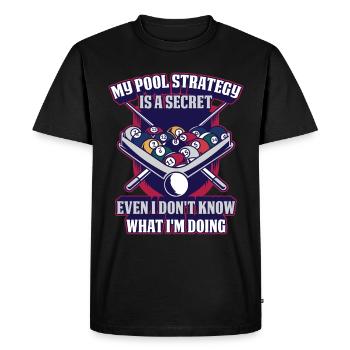 My Pool Strategy Billiards Gift - Men's Premium Organic T-Shirt - black - Front - Nico (187cm)
