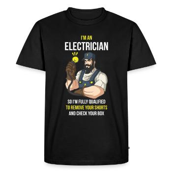 In the An Electrician Electrician Electrician Gift - Men's Premium Organic T-Shirt - black - Front - Nico (187cm)