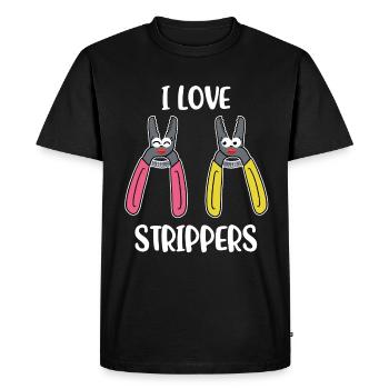 J’aime les strip-teaseuses Electrician Gift - T-shirt Premium bio Homme - noir - Devant - Nico (187cm)
