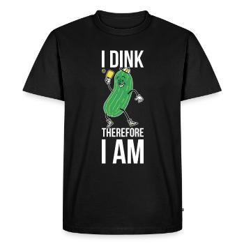 Je dink donc je suis pickleball cadeau - T-shirt Premium bio Homme - noir - Devant - Nico (187cm)