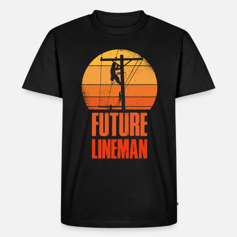 Future Lineman Elektiker Geschenk - Männer Premium Bio T-Shirt - Schwarz