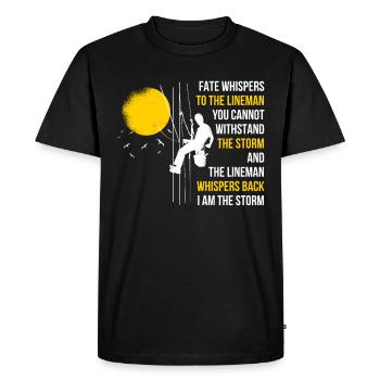 Je suis le cadeau électif Storm Lineman - T-shirt Premium bio Homme - noir - Devant - Nico (187cm)
