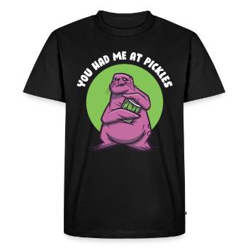 You Had Me At Pickles Cucumber Gift - Men's Premium Organic T-Shirt - black - Front - Nico (187cm)