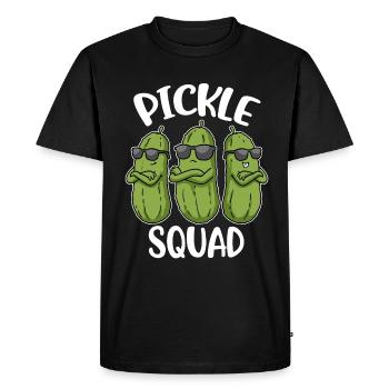 Pickle Squad Cucumber Gift - Men's Premium Organic T-Shirt - black - Front - Nico (187cm)
