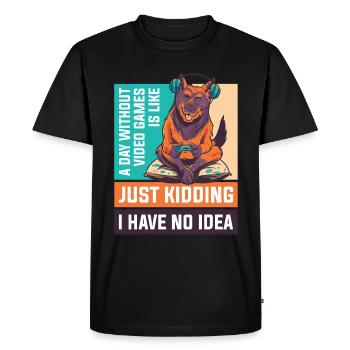 A Day Without Video Games Gambler Gift - Men's Premium Organic T-Shirt - black - Front - Nico (187cm)