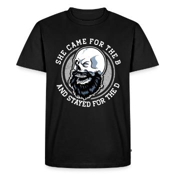 She came for the B Bart gift - Men's Premium Organic T-Shirt - black - Front - Nico (187cm)