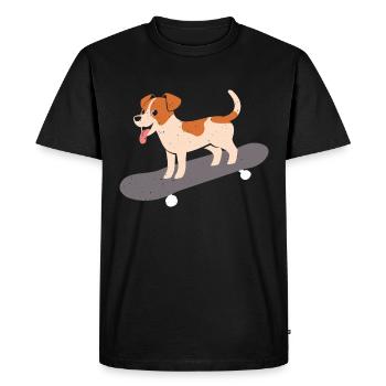 Skating Hund Skater Hunde Skateboard Hundeliebhabe - Männer Premium Bio T-Shirt - Schwarz - Vorne - Nico (187cm)