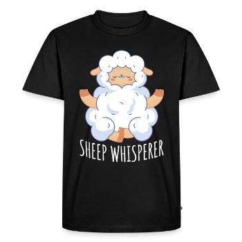 Sheep Whisperer Sheep Gift - Men's Premium Organic T-Shirt - black - Front - Nico (187cm)