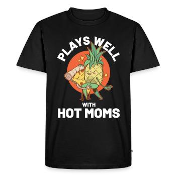 I Pineapple Hot Moms Pineapple Gift - Men's Premium Organic T-Shirt - black - Front - Nico (187cm)