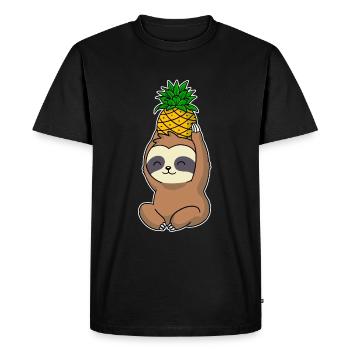 Pineapple Sloth Pineapple Gift - Men's Premium Organic T-Shirt - black - Front - Nico (187cm)